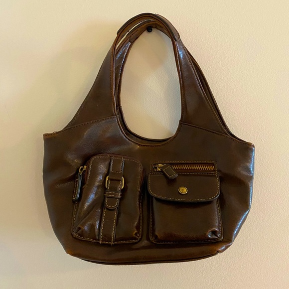 Brown Faux Leather Bag - Picture 1 of 2